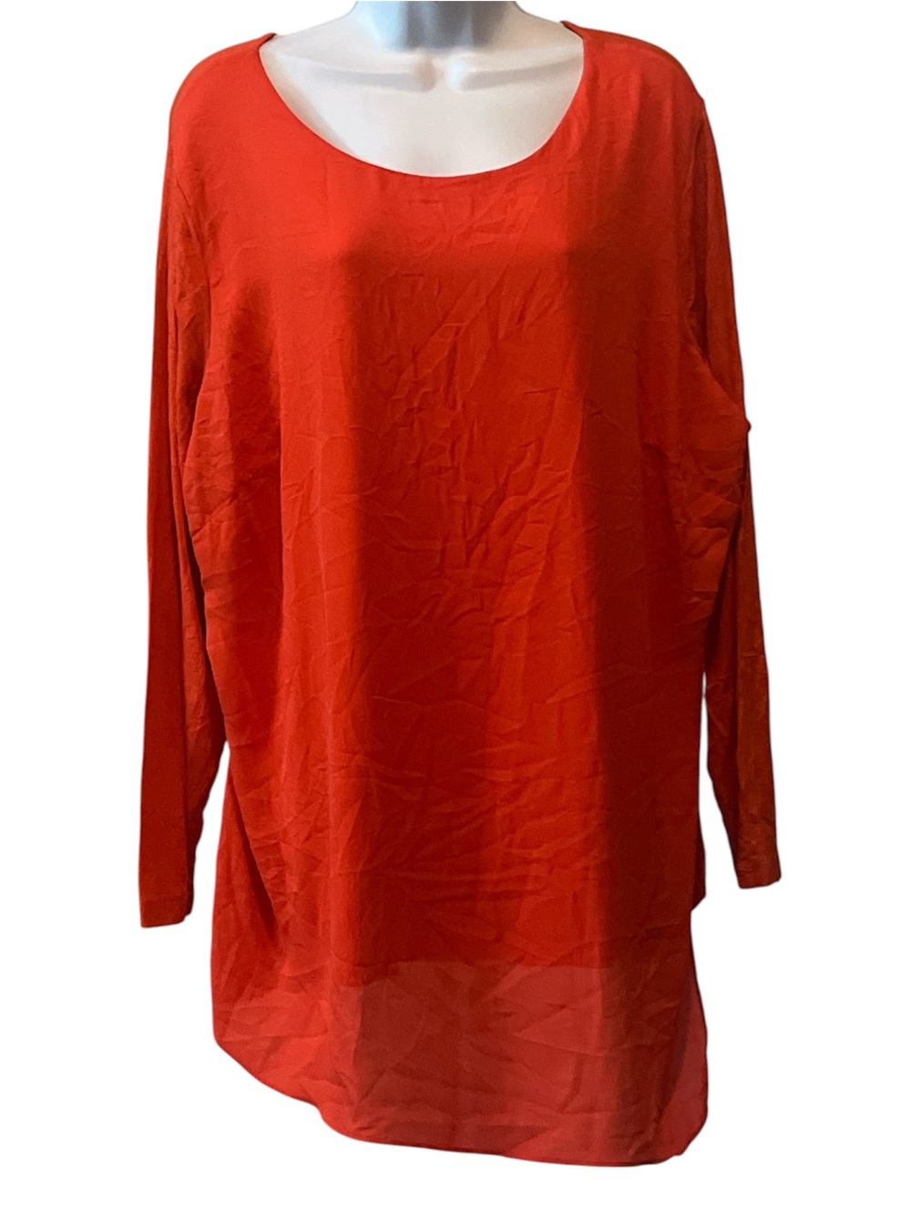 Vince Camuto Scarlet red pullover wrap blouse tunic long sleeve size 2X